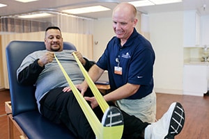 physical therapist in the rehab gym at Garden City
